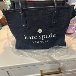 kate spade Navy Canvas Logo Tote